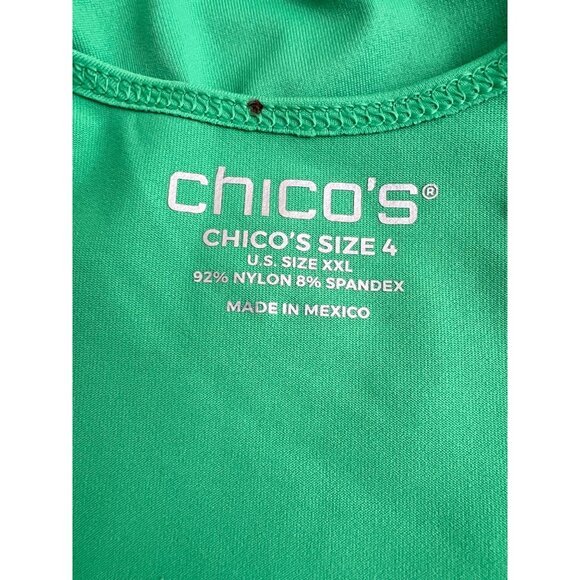 Chico's Microfiber Contemporary Tank Top Size 4 XL Grassy Green   NEW - Picture 4 of 5
